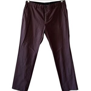 Bonobos 3XDry Slim Fit Pants Mens 33x30 Burgundy Performance Chinos
